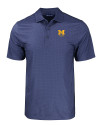 View image 7: Michigan Wolverines Alumni Cutter & Buck Pike Eco Tonal Geo Print Stretch Recycled Mens Big & Tall Polo Navy Blue Mannequin