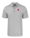 Nebraska Cornhuskers Alumni Cutter & Buck Pike Eco Tonal Geo Print Stretch Recycled Mens Big & Tall Polo Elemental Grey Mannequin Thumbnail Image