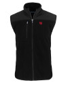 Nebraska Cornhuskers College Vault Cutter & Buck Cascade Eco Sherpa Mens Big and Tall Fleece Vest Black Mannequin Thumbnail Image