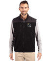 Jacksonville Jaguars NFL Helmet Cutter & Buck Cascade Eco Sherpa Mens Big and Tall Fleece Vest Black Front Thumbnail Image