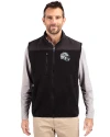 Miami Dolphins NFL Helmet Cutter & Buck Cascade Eco Sherpa Mens Big and Tall Fleece Vest Black Front Thumbnail Image