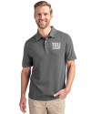 New York Giants Cutter & Buck Advantage Eco Tri-Blend Pique Mens Big and Tall Polo Elemental Grey Front Thumbnail Image