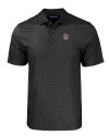 LSU Tigers College Vault Cutter & Buck Pike Eco Tonal Geo Print Stretch Recycled Mens Polo Black Mannequin Thumbnail Image