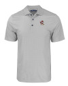 Louisville Cardinals College Vault Cutter & Buck Pike Eco Tonal Geo Print Stretch Recycled Mens Polo Elemental Grey Mannequin Thumbnail Image