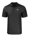 New Orleans Saints NFL Helmet Cutter & Buck Pike Eco Tonal Geo Print Stretch Recycled Mens Polo Black Mannequin Thumbnail Image