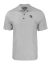 New Orleans Saints NFL Helmet Cutter & Buck Pike Eco Tonal Geo Print Stretch Recycled Mens Polo Elemental Grey Mannequin Thumbnail Image