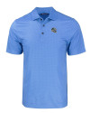 Carolina Panthers NFL Helmet Cutter & Buck Pike Eco Tonal Geo Print Stretch Recycled Mens Polo Atlas Light Blue Mannequin Thumbnail Image