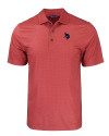 Minnesota Vikings Americana Cutter & Buck Pike Eco Tonal Geo Print Stretch Recycled Mens Polo Cardinal Red Mannequin Thumbnail Image