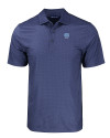 North Carolina Tar Heels Alumni Cutter & Buck Pike Eco Tonal Geo Print Stretch Recycled Mens Polo Navy Blue Mannequin Thumbnail Image