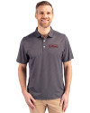 Texas Tech Red Raiders College Vault Cutter & Buck Pike Eco Symmetry Print Stretch Recycled Mens Polo Black/White Front Thumbnail Image