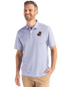 Florida Gators Vintage Cutter & Buck Pike Eco Symmetry Print Stretch Recycled Mens Polo White/Tour Blue Front Thumbnail Image