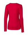 New York Giants Cutter & Buck Long Sleeve Womens Double V-Neck Shirt Red Mannequin Back Thumbnail Image