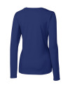 New York Giants Cutter & Buck Long Sleeve Womens Double V-Neck Shirt Tour Blue Mannequin Back Thumbnail Image