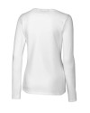 New York Giants Cutter & Buck Long Sleeve Womens Double V-Neck Shirt White Mannequin Back Thumbnail Image