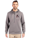 Arkansas Razorbacks College Vault Cutter & Buck Roam Epic Versatility Half Zip Recycled Mens Hooded Pullover Elemental Grey Front Thumbnail Image