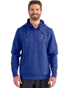 Kansas Jayhawks College Vault Cutter & Buck Roam Epic Versatility Half Zip Recycled Mens Hooded Pullover Tour Blue Front Thumbnail Image