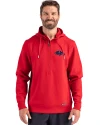 Baltimore Ravens Americana Cutter & Buck Roam Epic Versatility Half Zip Recycled Mens Hooded Pullover Red Front Thumbnail Image