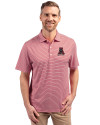 Alabama Crimson Tide College Vault Cutter & Buck Forge Eco Double Stripe Stretch Recycled Mens Big &Tall Polo Cardinal Red/White Front Thumbnail Image