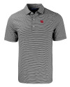 Nebraska Cornhuskers College Vault Cutter & Buck Forge Eco Double Stripe Stretch Recycled Mens Big &Tall Polo Black/White Mannequin Thumbnail Image