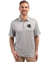 Pittsburgh Steelers NFL Helmet Cutter & Buck Forge Eco Double Stripe Stretch Recycled Mens Big &Tall Polo Polished/White Front Thumbnail Image