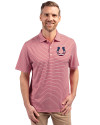 Indianapolis Colts Americana Cutter & Buck Forge Eco Double Stripe Stretch Recycled Mens Big &Tall Polo Cardinal Red/White Front Thumbnail Image