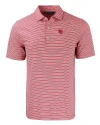 Nebraska Cornhuskers College Vault Cutter & Buck Forge Eco Double Stripe Stretch Recycled Mens Polo Red/White Mannequin Thumbnail Image