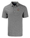Louisville Cardinals College Vault Cutter & Buck Forge Eco Double Stripe Stretch Recycled Mens Polo Black/White Mannequin Thumbnail Image