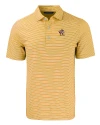 Louisville Cardinals College Vault Cutter & Buck Forge Eco Double Stripe Stretch Recycled Mens Polo College Gold/White Mannequin Thumbnail Image