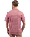 Alabama Crimson Tide College Vault Cutter & Buck Forge Eco Double Stripe Stretch Recycled Mens Polo Cardinal Red/White Back Thumbnail Image