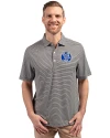 Air Force Falcons College Vault Cutter & Buck Forge Eco Double Stripe Stretch Recycled Mens Polo Black/White Front Thumbnail Image