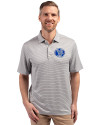 Air Force Falcons College Vault Cutter & Buck Forge Eco Double Stripe Stretch Recycled Mens Polo Polished/White Front Thumbnail Image