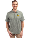 Baylor Sailor Bear College Vault Cutter & Buck Forge Eco Double Stripe Stretch Recycled Mens Polo Hunter/White Front Thumbnail Image