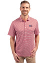 New York Giants Americana Cutter & Buck Forge Recycled Double Stripe Four-Way Stretch Mens Polo Cardinal Red/White Front Thumbnail Image