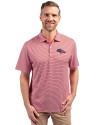 Denver Broncos Americana Cutter & Buck Forge Eco Double Stripe Stretch Recycled Mens Polo Cardinal Red/White Front Thumbnail Image