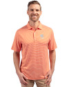 Clemson Tigers Alumni Cutter & Buck Forge Eco Double Stripe Stretch Recycled Mens Polo College Orange/White Front Thumbnail Image