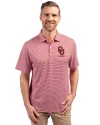Oklahoma Sooners Alumni (Patterns BL&EG) Cutter & Buck Forge Eco Double Stripe Stretch Recycled Mens Polo Cardinal Red/White Front Thumbnail Image