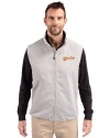 Idaho State Bengals College Vault Cutter & Buck Charter Eco Full-Zip Mens Big & Tall Vest Polished Medium Gray Front Thumbnail Image