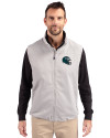 Philadelphia Eagles NFL Helmet Cutter & Buck Charter Eco Full-Zip Mens Big & Tall Vest Polished Medium Gray Front Thumbnail Image