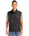 Minnesota Vikings NFL Helmet Cutter & Buck Charter Eco Full-Zip Mens Big & Tall Vest Black Front Thumbnail Image