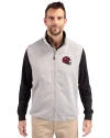 Kansas City Chiefs NFL Helmet Cutter & Buck Charter Eco Full-Zip Mens Big & Tall Vest Polished Medium Gray Front Thumbnail Image