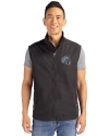 Detroit Lions NFL Helmet Cutter & Buck Charter Eco Full-Zip Mens Big & Tall Vest Black Front Thumbnail Image
