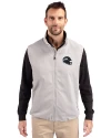 Seattle Seahawks NFL Helmet Cutter & Buck Charter Eco Full-Zip Mens Big & Tall Vest Polished Medium Gray Front Thumbnail Image