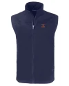 Texas Longhorns Alumni Cutter & Buck Charter Eco Full-Zip Mens Big & Tall Vest Navy Blue Mannequin Thumbnail Image