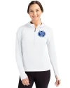 Air Force Falcons College Vault Cutter & Buck Daybreak Eco Recycled Womens Half Zip Hoodie White Front Thumbnail Image