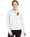 Grambling Tigers College Vault Cutter & Buck Daybreak Eco Recycled Womens Half Zip Hoodie White Front Thumbnail Image
