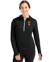 UCF Knights College Vault Cutter & Buck Daybreak Eco Recycled Womens Half Zip Hoodie Black Front Thumbnail Image