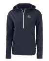 New England Patriots NFL Helmet Cutter & Buck Daybreak Eco Recycled Womens Half Zip Hoodie Navy Blue Mannequin Thumbnail Image