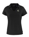 New Orleans Saints NFL Helmet Cutter & Buck Daybreak Eco Recycled Womens V-neck Polo Black Mannequin Thumbnail Image