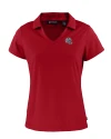 New England Patriots NFL Helmet Cutter & Buck Daybreak Eco Recycled Womens V-neck Polo Cardinal Red Mannequin Thumbnail Image