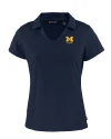 Michigan Wolverines Alumni Cutter & Buck Daybreak Eco Recycled Womens V-neck Polo Navy Blue Mannequin Thumbnail Image